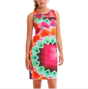 Desigual Multicolored Sleeveless Sheath Dress for Cocktail